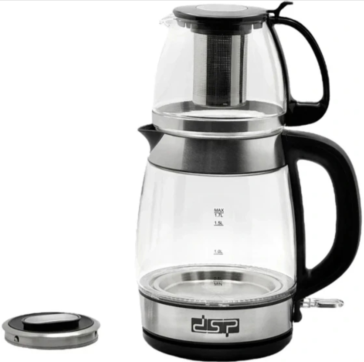 چای ساز روهمی DSP مدل KK1۲۸۶ | توان 2200 وات | کتری 1.7 لیتری + قوری 0/6لیتری