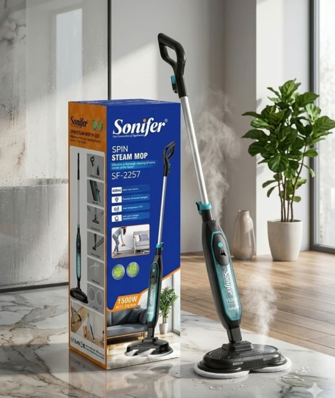 تی بخار چرخشی (Spin Steam Mop) از برند سونیفر (Sonifer) مدل ۲۲۵۷-SF