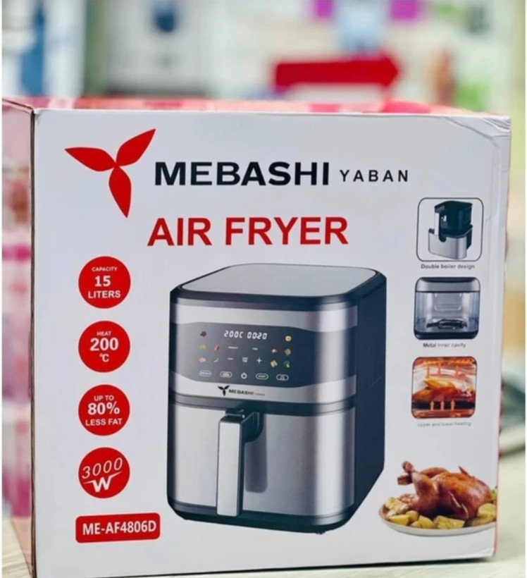سرخکن دو المنت مباشی-ظرفیت 15لیتر تمام استیل سبد دار مدل ME-AF4806D