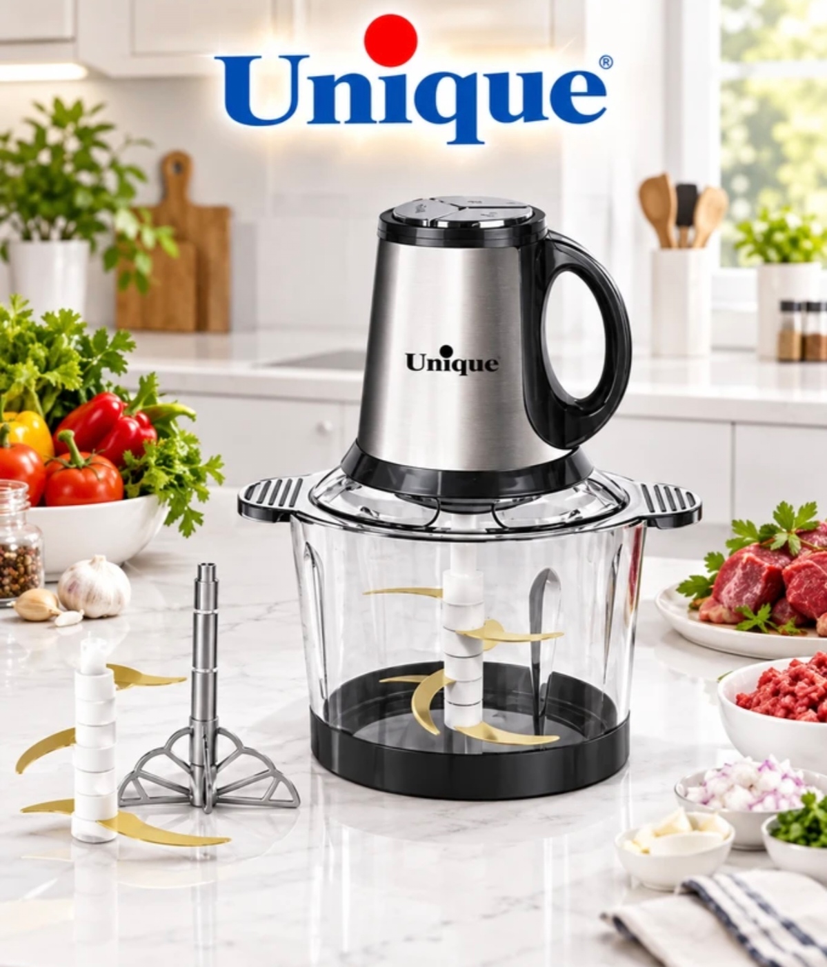 خردکن چندکاره Unique مدل TOMAS8P ظرفیت 3 لیتر با توان 1500 وات